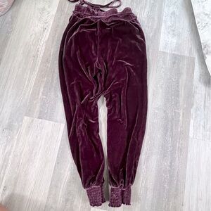 Purple velvet jogger harem pants xs
